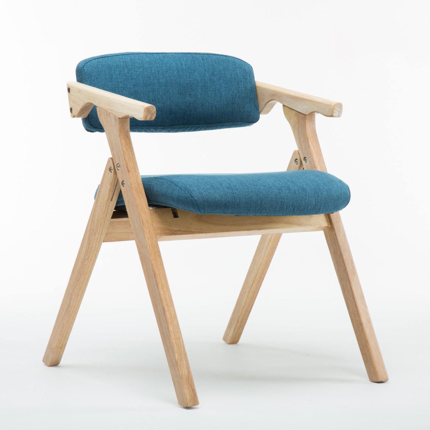 Modern Leather Folding Side Chair Matte Finish Open Back Dining Chair Blue 1 Piece Natural Wood Clearhalo ' kitchen&dining_furn' 'Dining Chairs' 'Dining Tables & Seating' 'dining_chair' 'furn' 'furn_dining_chair' 'Furniture' 'furniture_dining_chair' 'Kitchen & Dining Furniture' 'kitchen' 4572505