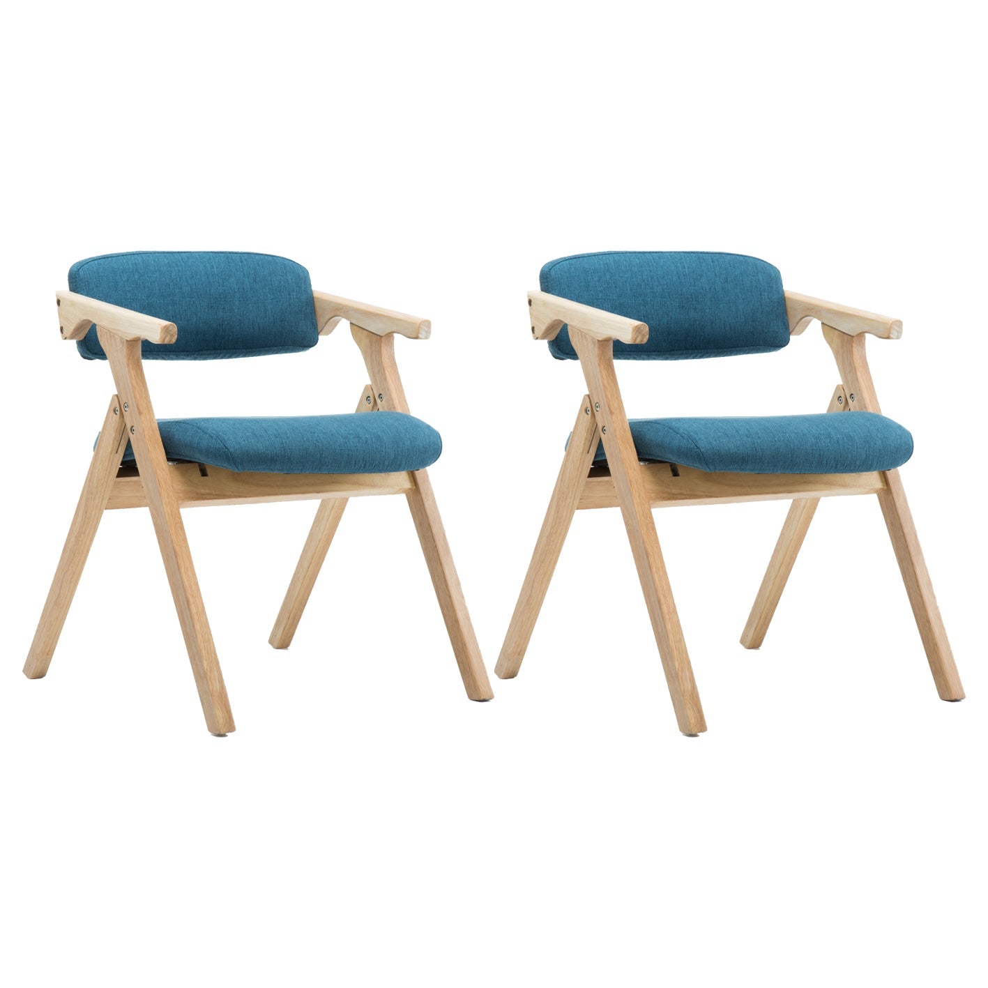 Modern Leather Folding Side Chair Matte Finish Open Back Dining Chair Blue 2 Piece Set Natural Wood Clearhalo ' kitchen&dining_furn' 'Dining Chairs' 'Dining Tables & Seating' 'dining_chair' 'furn' 'furn_dining_chair' 'Furniture' 'furniture_dining_chair' 'Kitchen & Dining Furniture' 'kitchen' 4572506