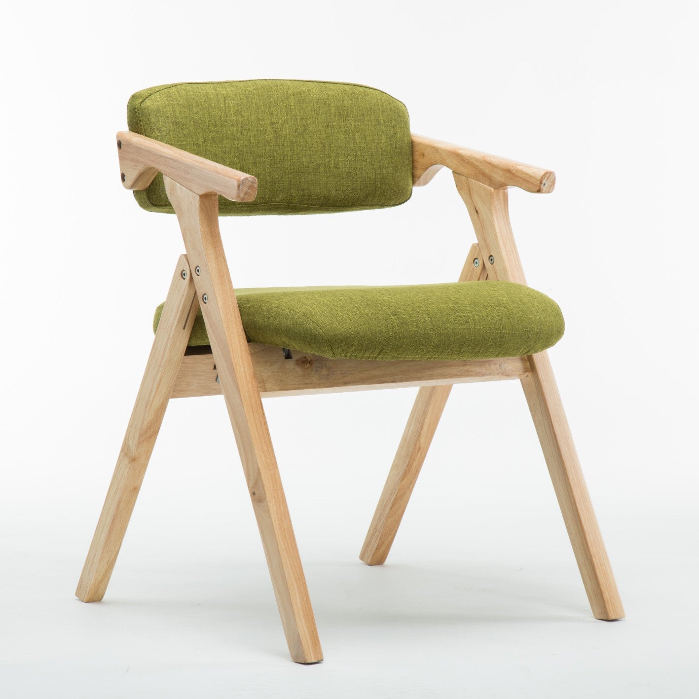 Modern Leather Folding Side Chair Matte Finish Open Back Dining Chair Green 1 Piece Natural Wood Clearhalo ' kitchen&dining_furn' 'Dining Chairs' 'Dining Tables & Seating' 'dining_chair' 'furn' 'furn_dining_chair' 'Furniture' 'furniture_dining_chair' 'Kitchen & Dining Furniture' 'kitchen' 4572508