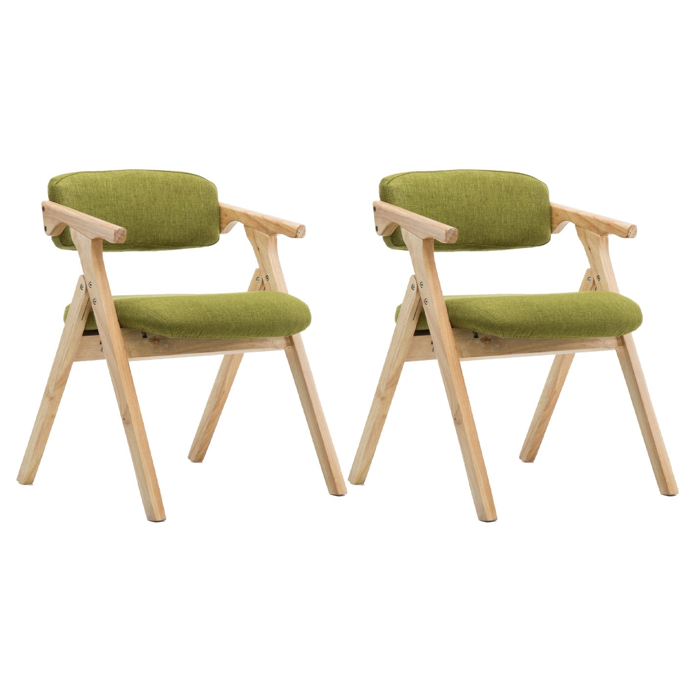 Modern Leather Folding Side Chair Matte Finish Open Back Dining Chair Green 2 Piece Set Natural Wood Clearhalo ' kitchen&dining_furn' 'Dining Chairs' 'Dining Tables & Seating' 'dining_chair' 'furn' 'furn_dining_chair' 'Furniture' 'furniture_dining_chair' 'Kitchen & Dining Furniture' 'kitchen' 4572509