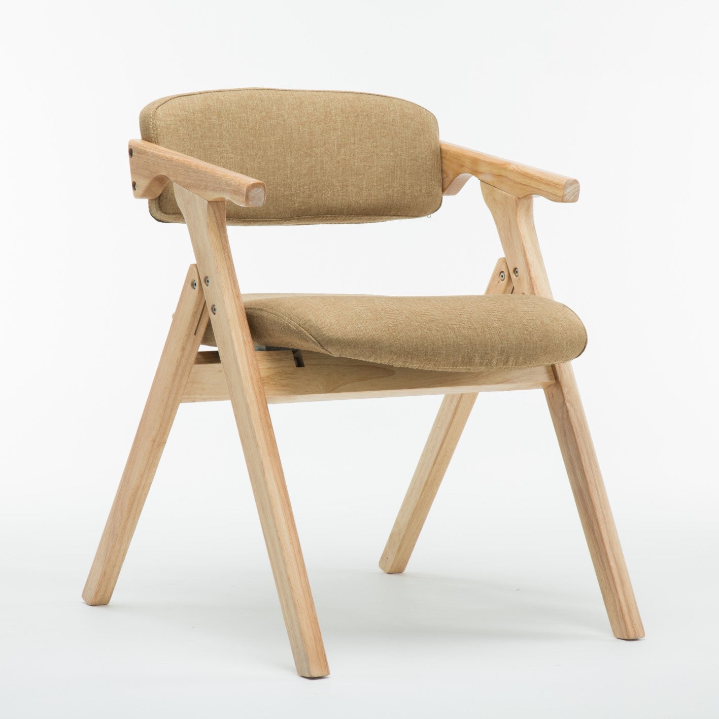 Modern Leather Folding Side Chair Matte Finish Open Back Dining Chair Khaki 1 Piece Natural Wood Clearhalo ' kitchen&dining_furn' 'Dining Chairs' 'Dining Tables & Seating' 'dining_chair' 'furn' 'furn_dining_chair' 'Furniture' 'furniture_dining_chair' 'Kitchen & Dining Furniture' 'kitchen' 4572514