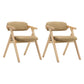 Modern Leather Folding Side Chair Matte Finish Open Back Dining Chair Khaki 2 Piece Set Natural Wood Clearhalo ' kitchen&dining_furn' 'Dining Chairs' 'Dining Tables & Seating' 'dining_chair' 'furn' 'furn_dining_chair' 'Furniture' 'furniture_dining_chair' 'Kitchen & Dining Furniture' 'kitchen' 4572515