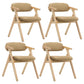 Modern Leather Folding Side Chair Matte Finish Open Back Dining Chair Khaki 4 Piece Set Natural Wood Clearhalo ' kitchen&dining_furn' 'Dining Chairs' 'Dining Tables & Seating' 'dining_chair' 'furn' 'furn_dining_chair' 'Furniture' 'furniture_dining_chair' 'Kitchen & Dining Furniture' 'kitchen' 4572516
