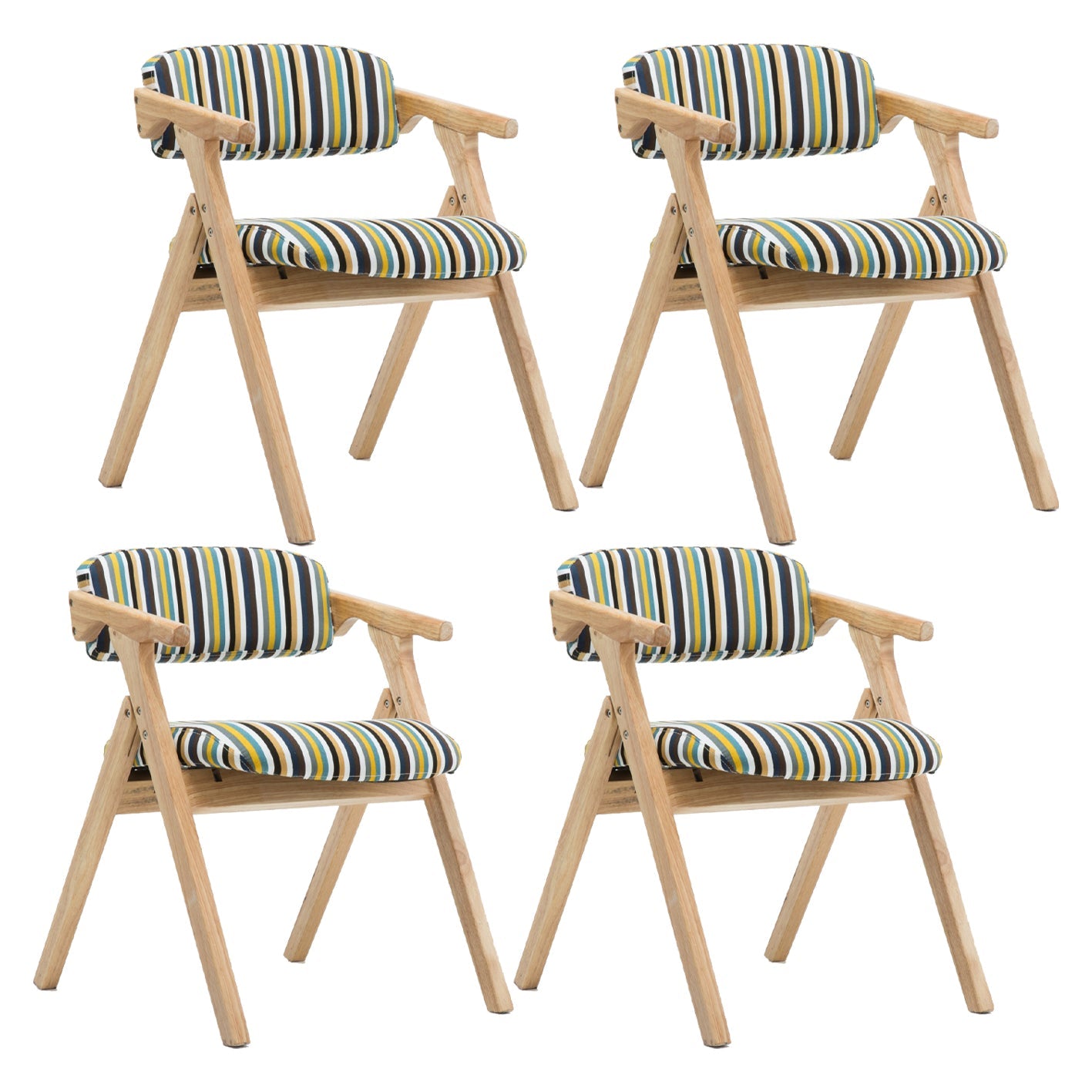 Modern Leather Folding Side Chair Matte Finish Open Back Dining Chair Black-Blue-Yellow 4 Piece Set Natural Wood Clearhalo ' kitchen&dining_furn' 'Dining Chairs' 'Dining Tables & Seating' 'dining_chair' 'furn' 'furn_dining_chair' 'Furniture' 'furniture_dining_chair' 'Kitchen & Dining Furniture' 'kitchen' 4572519