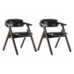 Modern Leather Folding Side Chair Matte Finish Open Back Dining Chair Black 2 Piece Set Walnut Clearhalo ' kitchen&dining_furn' 'Dining Chairs' 'Dining Tables & Seating' 'dining_chair' 'furn' 'furn_dining_chair' 'Furniture' 'furniture_dining_chair' 'Kitchen & Dining Furniture' 'kitchen' 4572521