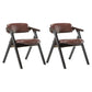 Modern Leather Folding Side Chair Matte Finish Open Back Dining Chair Brown 2 Piece Set Walnut Clearhalo ' kitchen&dining_furn' 'Dining Chairs' 'Dining Tables & Seating' 'dining_chair' 'furn' 'furn_dining_chair' 'Furniture' 'furniture_dining_chair' 'Kitchen & Dining Furniture' 'kitchen' 4572527