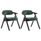 Modern Leather Folding Side Chair Matte Finish Open Back Dining Chair Blackish Green 2 Piece Set Walnut Clearhalo ' kitchen&dining_furn' 'Dining Chairs' 'Dining Tables & Seating' 'dining_chair' 'furn' 'furn_dining_chair' 'Furniture' 'furniture_dining_chair' 'Kitchen & Dining Furniture' 'kitchen' 4572530