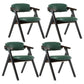 Modern Leather Folding Side Chair Matte Finish Open Back Dining Chair Blackish Green 4 Piece Set Walnut Clearhalo ' kitchen&dining_furn' 'Dining Chairs' 'Dining Tables & Seating' 'dining_chair' 'furn' 'furn_dining_chair' 'Furniture' 'furniture_dining_chair' 'Kitchen & Dining Furniture' 'kitchen' 4572531