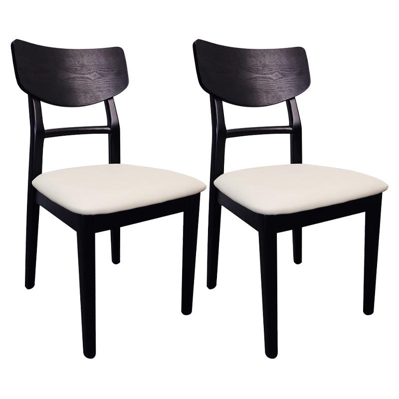 Wood Industrial Dining Room Chair Ladder Back Side Chair for Kitchen Black White 2 Piece Set Clearhalo ' kitchen&dining_furn' 'Dining Chairs' 'Dining Tables & Seating' 'dining_chair' 'furn' 'furn_dining_chair' 'Furniture' 'furniture_dining_chair' 'Kitchen & Dining Furniture' 'kitchen' 4572535