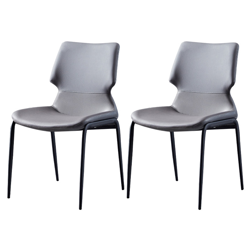 Modern Home Wingback Side Chair Matte Finish Wingback Dining Chair Dark Gray Set of 2 Clearhalo ' kitchen&dining_furn' 'Dining Chairs' 'Dining Tables & Seating' 'dining_chair' 'Furniture' 'furniture_dining_chair' 'Kitchen & Dining Furniture' 'kitchen' 4572550