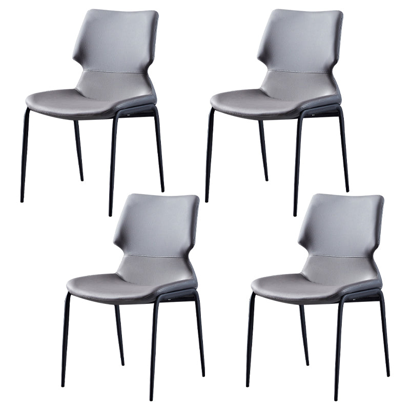 Modern Home Wingback Side Chair Matte Finish Wingback Dining Chair Dark Gray Set of 4 Clearhalo ' kitchen&dining_furn' 'Dining Chairs' 'Dining Tables & Seating' 'dining_chair' 'Furniture' 'furniture_dining_chair' 'Kitchen & Dining Furniture' 'kitchen' 4572552