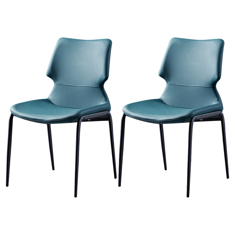 Modern Home Wingback Side Chair Matte Finish Wingback Dining Chair Blackish Green Set of 2 Clearhalo ' kitchen&dining_furn' 'Dining Chairs' 'Dining Tables & Seating' 'dining_chair' 'Furniture' 'furniture_dining_chair' 'Kitchen & Dining Furniture' 'kitchen' 4572557