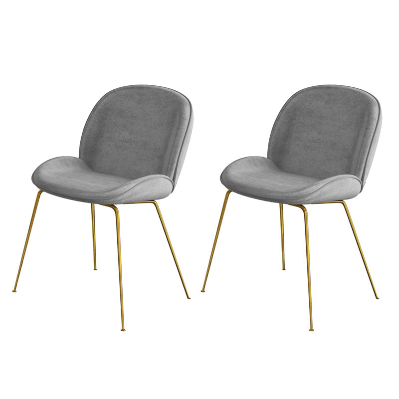 Nordic Style Fabric Dining Side Chair Armless Solid Back Chair for Home Use Light Gray 2 Piece Set Clearhalo ' kitchen&dining_furn' 'Dining Chairs' 'Dining Tables & Seating' 'dining_chair' 'furn' 'furn_dining_chair' 'Furniture' 'furniture_dining_chair' 'Kitchen & Dining Furniture' 'kitchen' 4572574