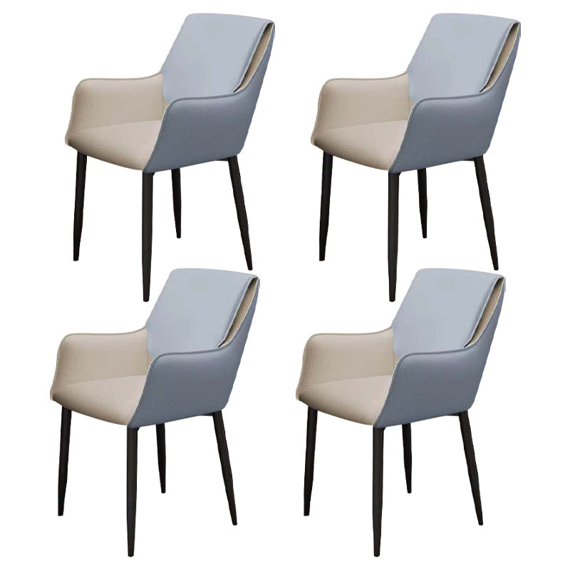 Modern Living Room Leather Arm Chair Matte Finish Solid Back Dining Chair Light Blue 4 Piece Set Clearhalo ' kitchen&dining_furn' 'Dining Chairs' 'Dining Tables & Seating' 'dining_chair' 'furn' 'furn_dining_chair' 'Furniture' 'furniture_dining_chair' 'Kitchen & Dining Furniture' 'kitchen' 4572596