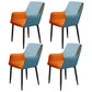 Modern Living Room Leather Arm Chair Matte Finish Solid Back Dining Chair Orange Blue 4 Piece Set Clearhalo ' kitchen&dining_furn' 'Dining Chairs' 'Dining Tables & Seating' 'dining_chair' 'furn' 'furn_dining_chair' 'Furniture' 'furniture_dining_chair' 'Kitchen & Dining Furniture' 'kitchen' 4572598