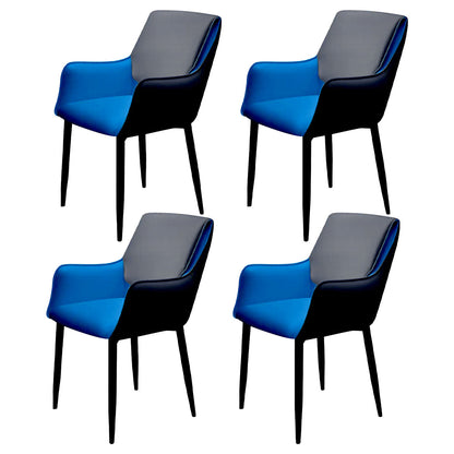 Modern Living Room Leather Arm Chair Matte Finish Solid Back Dining Chair Blue-Gray 4 Piece Set Clearhalo ' kitchen&dining_furn' 'Dining Chairs' 'Dining Tables & Seating' 'dining_chair' 'furn' 'furn_dining_chair' 'Furniture' 'furniture_dining_chair' 'Kitchen & Dining Furniture' 'kitchen' 4572600