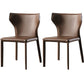 Modern Leather Dining Room Chair Armless Wingback Side Chair for Home Use Brown 2 Piece Set Clearhalo ' kitchen&dining_furn' 'Dining Chairs' 'Dining Tables & Seating' 'dining_chair' 'furn' 'furn_dining_chair' 'Furniture' 'furniture_dining_chair' 'Kitchen & Dining Furniture' 'kitchen' 4572611