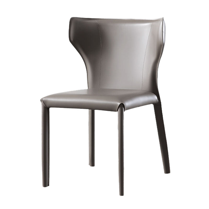 Modern Leather Dining Room Chair Armless Wingback Side Chair for Home Use Grey 1 Piece Clearhalo ' kitchen&dining_furn' 'Dining Chairs' 'Dining Tables & Seating' 'dining_chair' 'furn' 'furn_dining_chair' 'Furniture' 'furniture_dining_chair' 'Kitchen & Dining Furniture' 'kitchen' 4572627