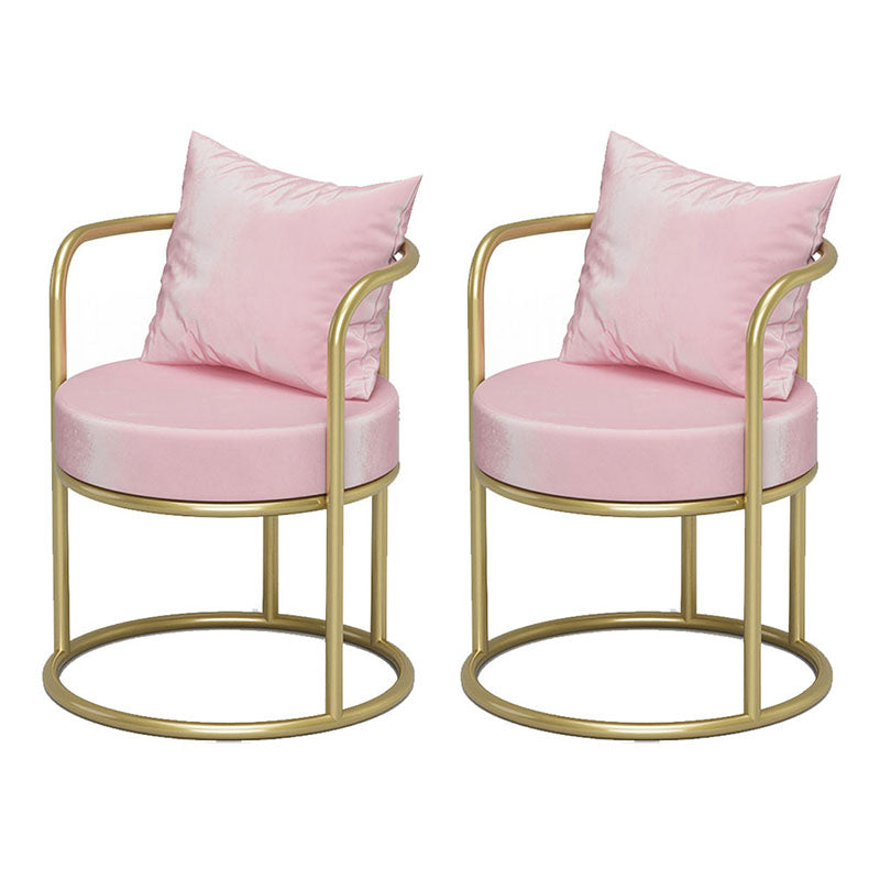Scandinavian Style Armless Open Back Side Chair Luxury Upholstered Side Chair Pink 2 Piece Set Clearhalo ' kitchen&dining_furn' 'Dining Chairs' 'Dining Tables & Seating' 'dining_chair' 'furn' 'furn_dining_chair' 'Furniture' 'furniture_dining_chair' 'Kitchen & Dining Furniture' 'kitchen' 4572637