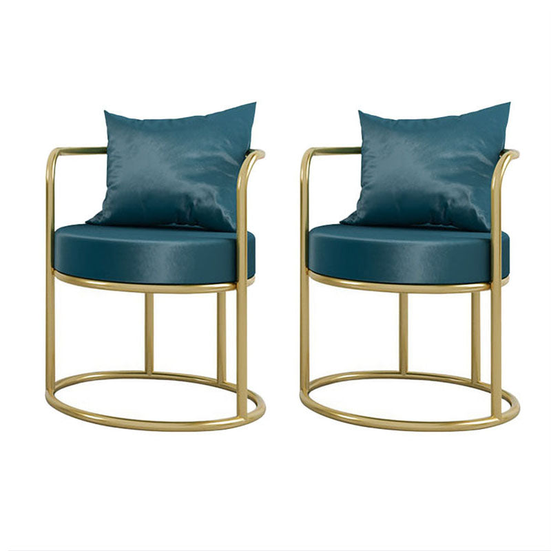 Scandinavian Style Armless Open Back Side Chair Luxury Upholstered Side Chair Peacock Blue 2 Piece Set Clearhalo ' kitchen&dining_furn' 'Dining Chairs' 'Dining Tables & Seating' 'dining_chair' 'furn' 'furn_dining_chair' 'Furniture' 'furniture_dining_chair' 'Kitchen & Dining Furniture' 'kitchen' 4572643