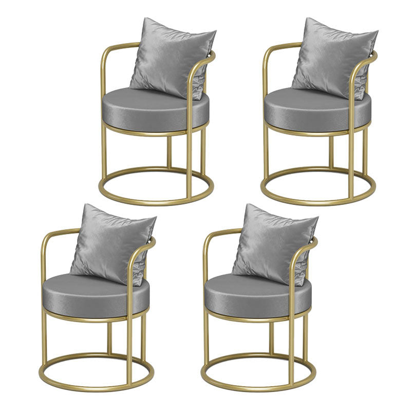 Scandinavian Style Armless Open Back Side Chair Luxury Upholstered Side Chair Grey 4 Piece Set Clearhalo ' kitchen&dining_furn' 'Dining Chairs' 'Dining Tables & Seating' 'dining_chair' 'furn' 'furn_dining_chair' 'Furniture' 'furniture_dining_chair' 'Kitchen & Dining Furniture' 'kitchen' 4572651