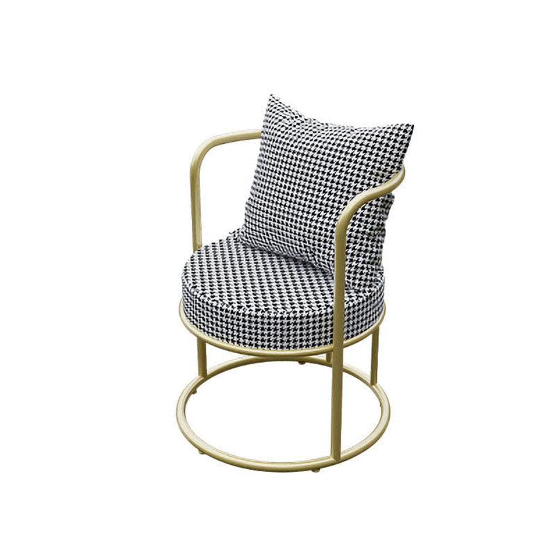 Scandinavian Style Armless Open Back Side Chair Luxury Upholstered Side Chair Black White 1 Piece Clearhalo ' kitchen&dining_furn' 'Dining Chairs' 'Dining Tables & Seating' 'dining_chair' 'furn' 'furn_dining_chair' 'Furniture' 'furniture_dining_chair' 'Kitchen & Dining Furniture' 'kitchen' 4572653