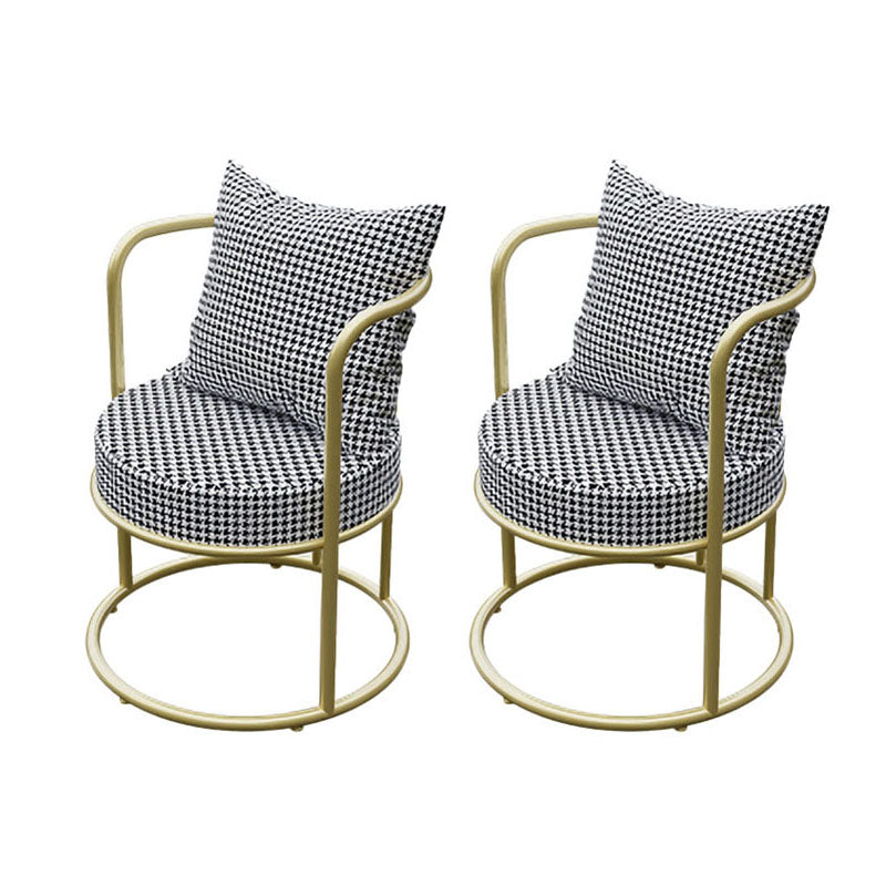 Scandinavian Style Armless Open Back Side Chair Luxury Upholstered Side Chair Black White 2 Piece Set Clearhalo ' kitchen&dining_furn' 'Dining Chairs' 'Dining Tables & Seating' 'dining_chair' 'furn' 'furn_dining_chair' 'Furniture' 'furniture_dining_chair' 'Kitchen & Dining Furniture' 'kitchen' 4572655