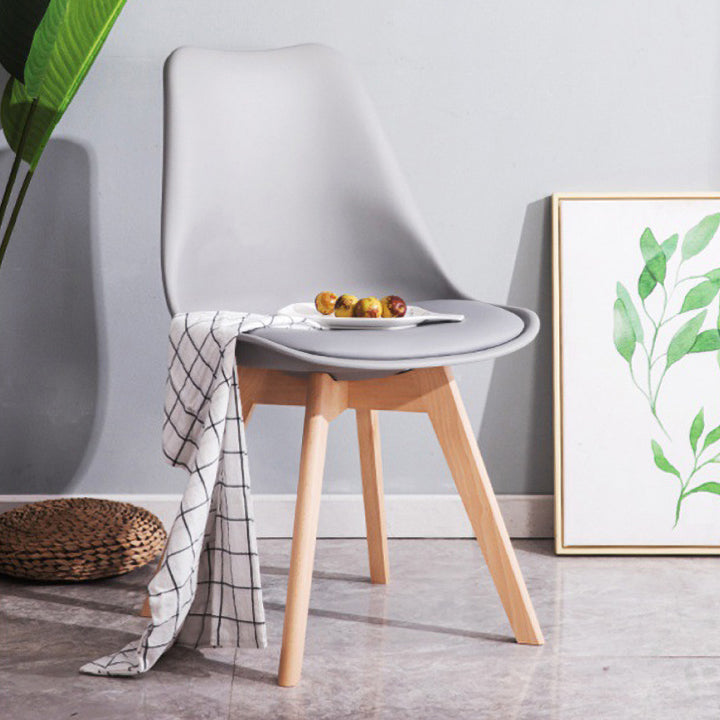 Modern Beech Solid Back Side Chair Matte Finish Plastic Dining Chair Clearhalo ' kitchen&dining_furn' 'Dining Chairs' 'Dining Tables & Seating' 'dining_chair' 'Furniture' 'furniture_dining_chair' 'Kitchen & Dining Furniture' 'kitchen' 4572661