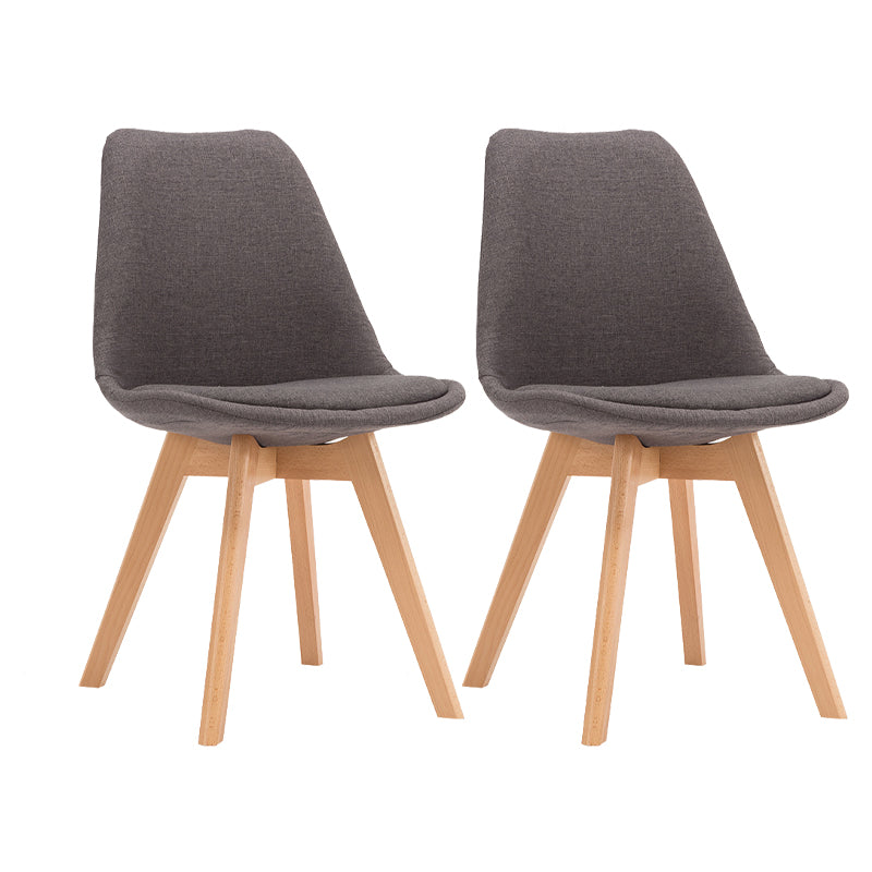 Modern Beech Solid Back Side Chair Matte Finish Plastic Dining Chair Dark Gray Set of 2 Clearhalo ' kitchen&dining_furn' 'Dining Chairs' 'Dining Tables & Seating' 'dining_chair' 'Furniture' 'furniture_dining_chair' 'Kitchen & Dining Furniture' 'kitchen' 4572668
