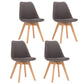 Modern Beech Solid Back Side Chair Matte Finish Plastic Dining Chair Dark Gray Set of 4 Clearhalo ' kitchen&dining_furn' 'Dining Chairs' 'Dining Tables & Seating' 'dining_chair' 'Furniture' 'furniture_dining_chair' 'Kitchen & Dining Furniture' 'kitchen' 4572670