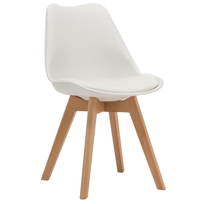 Modern Beech Solid Back Side Chair Matte Finish Plastic Dining Chair White 1 Piece Clearhalo ' kitchen&dining_furn' 'Dining Chairs' 'Dining Tables & Seating' 'dining_chair' 'Furniture' 'furniture_dining_chair' 'Kitchen & Dining Furniture' 'kitchen' 4572672