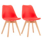 Modern Beech Solid Back Side Chair Matte Finish Plastic Dining Chair Red Set of 2 Clearhalo ' kitchen&dining_furn' 'Dining Chairs' 'Dining Tables & Seating' 'dining_chair' 'Furniture' 'furniture_dining_chair' 'Kitchen & Dining Furniture' 'kitchen' 4572680