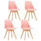 Modern Beech Solid Back Side Chair Matte Finish Plastic Dining Chair Pink Set of 4 Clearhalo ' kitchen&dining_furn' 'Dining Chairs' 'Dining Tables & Seating' 'dining_chair' 'Furniture' 'furniture_dining_chair' 'Kitchen & Dining Furniture' 'kitchen' 4572685