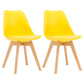 Modern Beech Solid Back Side Chair Matte Finish Plastic Dining Chair Yellow Set of 2 Clearhalo ' kitchen&dining_furn' 'Dining Chairs' 'Dining Tables & Seating' 'dining_chair' 'Furniture' 'furniture_dining_chair' 'Kitchen & Dining Furniture' 'kitchen' 4572687