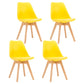 Modern Beech Solid Back Side Chair Matte Finish Plastic Dining Chair Yellow Set of 4 Clearhalo ' kitchen&dining_furn' 'Dining Chairs' 'Dining Tables & Seating' 'dining_chair' 'Furniture' 'furniture_dining_chair' 'Kitchen & Dining Furniture' 'kitchen' 4572688