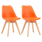 Modern Beech Solid Back Side Chair Matte Finish Plastic Dining Chair Orange Set of 2 Clearhalo ' kitchen&dining_furn' 'Dining Chairs' 'Dining Tables & Seating' 'dining_chair' 'Furniture' 'furniture_dining_chair' 'Kitchen & Dining Furniture' 'kitchen' 4572690