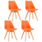 Modern Beech Solid Back Side Chair Matte Finish Plastic Dining Chair Orange Set of 4 Clearhalo ' kitchen&dining_furn' 'Dining Chairs' 'Dining Tables & Seating' 'dining_chair' 'Furniture' 'furniture_dining_chair' 'Kitchen & Dining Furniture' 'kitchen' 4572691