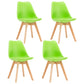 Modern Beech Solid Back Side Chair Matte Finish Plastic Dining Chair Green Set of 4 Clearhalo ' kitchen&dining_furn' 'Dining Chairs' 'Dining Tables & Seating' 'dining_chair' 'Furniture' 'furniture_dining_chair' 'Kitchen & Dining Furniture' 'kitchen' 4572700