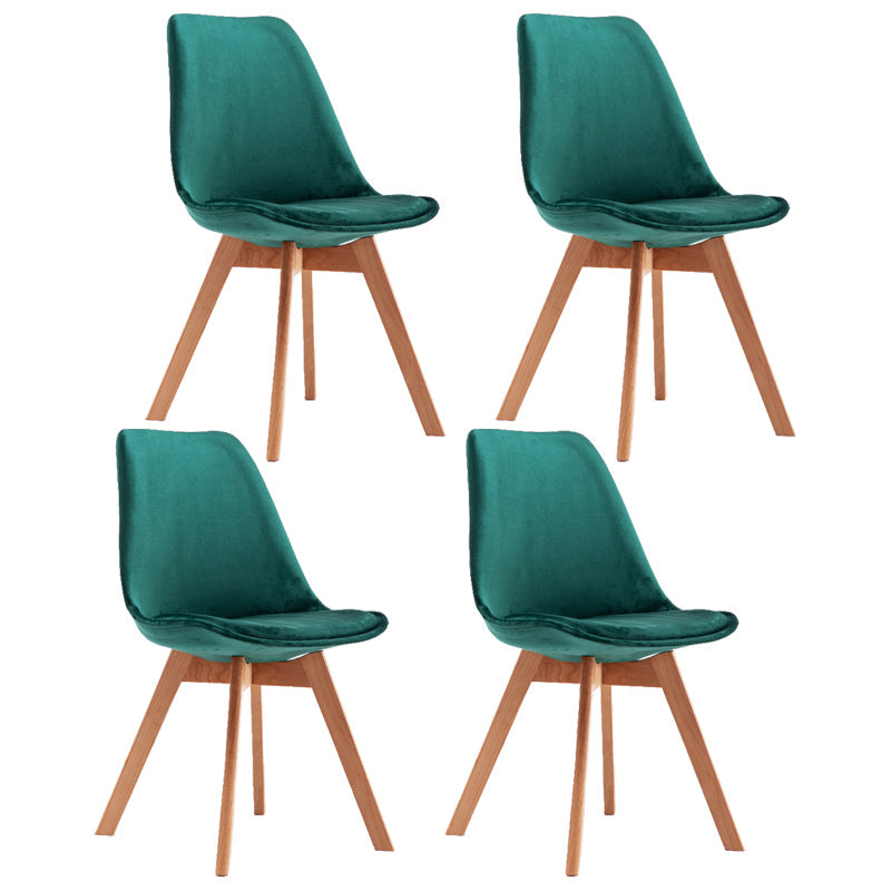 Modern Beech Solid Back Side Chair Matte Finish Plastic Dining Chair Blackish Green Set of 4 Clearhalo ' kitchen&dining_furn' 'Dining Chairs' 'Dining Tables & Seating' 'dining_chair' 'Furniture' 'furniture_dining_chair' 'Kitchen & Dining Furniture' 'kitchen' 4572705