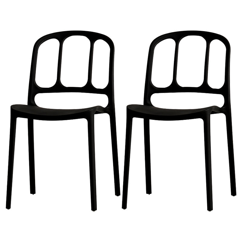 Scandinavian Plastic Dining Kitchen Room Chair Windsor Side Chair Black 2 Piece Set Clearhalo ' kitchen&dining_furn' 'Dining Chairs' 'Dining Tables & Seating' 'dining_chair' 'furn' 'furn_dining_chair' 'Furniture' 'furniture_dining_chair' 'Kitchen & Dining Furniture' 'kitchen' 4572708