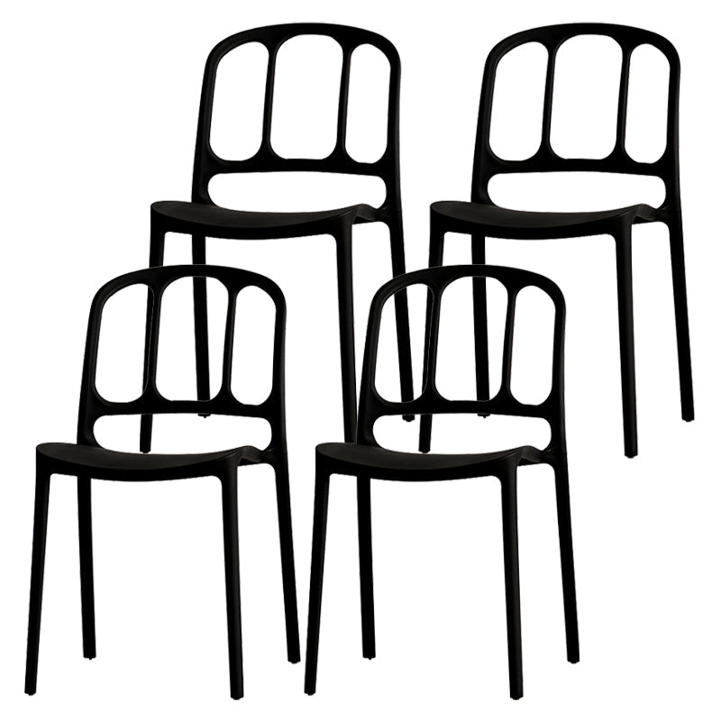 Scandinavian Plastic Dining Kitchen Room Chair Windsor Side Chair Black 4 Piece Set Clearhalo ' kitchen&dining_furn' 'Dining Chairs' 'Dining Tables & Seating' 'dining_chair' 'furn' 'furn_dining_chair' 'Furniture' 'furniture_dining_chair' 'Kitchen & Dining Furniture' 'kitchen' 4572710