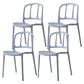 Scandinavian Plastic Dining Kitchen Room Chair Windsor Side Chair Gray Blue 4 Piece Set Clearhalo ' kitchen&dining_furn' 'Dining Chairs' 'Dining Tables & Seating' 'dining_chair' 'furn' 'furn_dining_chair' 'Furniture' 'furniture_dining_chair' 'Kitchen & Dining Furniture' 'kitchen' 4572713