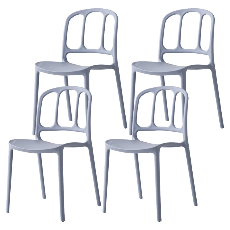Scandinavian Plastic Dining Kitchen Room Chair Windsor Side Chair Gray Blue 4 Piece Set Clearhalo ' kitchen&dining_furn' 'Dining Chairs' 'Dining Tables & Seating' 'dining_chair' 'furn' 'furn_dining_chair' 'Furniture' 'furniture_dining_chair' 'Kitchen & Dining Furniture' 'kitchen' 4572713