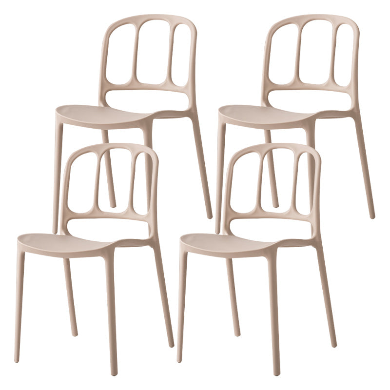 Scandinavian Plastic Dining Kitchen Room Chair Windsor Side Chair Khaki 4 Piece Set Clearhalo ' kitchen&dining_furn' 'Dining Chairs' 'Dining Tables & Seating' 'dining_chair' 'furn' 'furn_dining_chair' 'Furniture' 'furniture_dining_chair' 'Kitchen & Dining Furniture' 'kitchen' 4572725