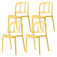 Scandinavian Plastic Dining Kitchen Room Chair Windsor Side Chair Yellow 4 Piece Set Clearhalo ' kitchen&dining_furn' 'Dining Chairs' 'Dining Tables & Seating' 'dining_chair' 'furn' 'furn_dining_chair' 'Furniture' 'furniture_dining_chair' 'Kitchen & Dining Furniture' 'kitchen' 4572727