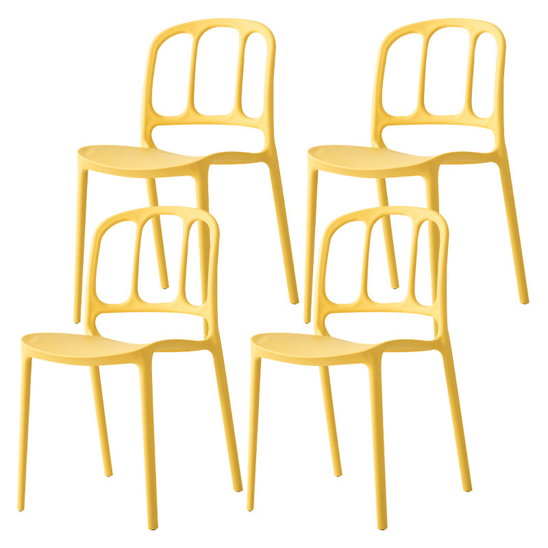 Scandinavian Plastic Dining Kitchen Room Chair Windsor Side Chair Yellow 4 Piece Set Clearhalo ' kitchen&dining_furn' 'Dining Chairs' 'Dining Tables & Seating' 'dining_chair' 'furn' 'furn_dining_chair' 'Furniture' 'furniture_dining_chair' 'Kitchen & Dining Furniture' 'kitchen' 4572727