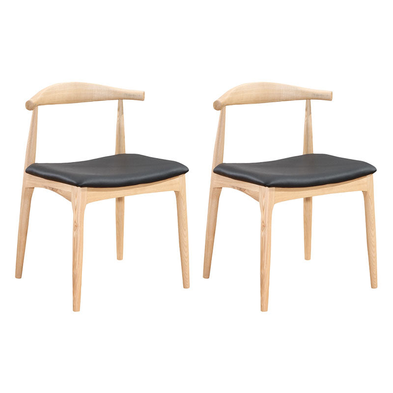 Contemporary Style Chair Dining Armless Side Chair with Wooden Legs Natural Wood Black 2 Piece Set Clearhalo ' kitchen&dining_furn' 'Dining Chairs' 'Dining Tables & Seating' 'dining_chair' 'furn' 'furn_dining_chair' 'Furniture' 'furniture_dining_chair' 'Kitchen & Dining Furniture' 'kitchen' 4572734