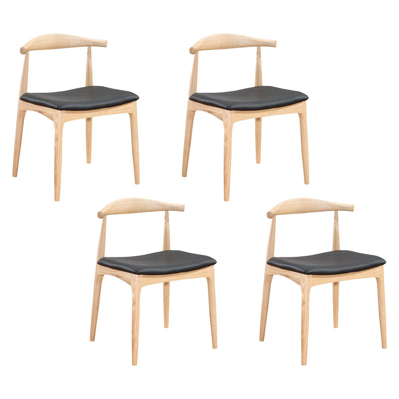 Contemporary Style Chair Dining Armless Side Chair with Wooden Legs Natural Wood Black 4 Piece Set Clearhalo ' kitchen&dining_furn' 'Dining Chairs' 'Dining Tables & Seating' 'dining_chair' 'furn' 'furn_dining_chair' 'Furniture' 'furniture_dining_chair' 'Kitchen & Dining Furniture' 'kitchen' 4572735