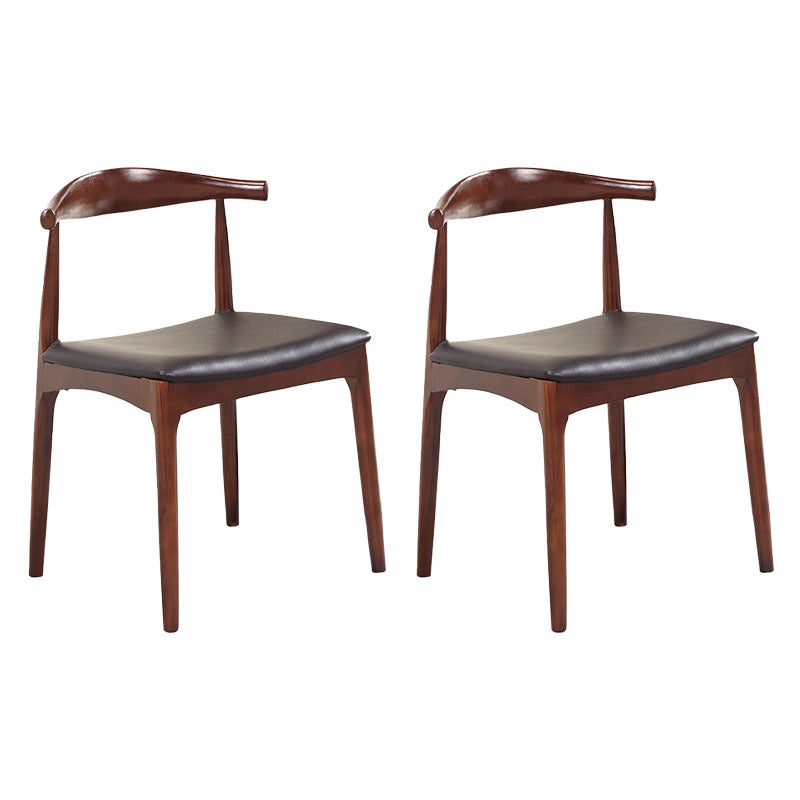 Contemporary Style Chair Dining Armless Side Chair with Wooden Legs Walnut 2 Piece Set Clearhalo ' kitchen&dining_furn' 'Dining Chairs' 'Dining Tables & Seating' 'dining_chair' 'furn' 'furn_dining_chair' 'Furniture' 'furniture_dining_chair' 'Kitchen & Dining Furniture' 'kitchen' 4572739