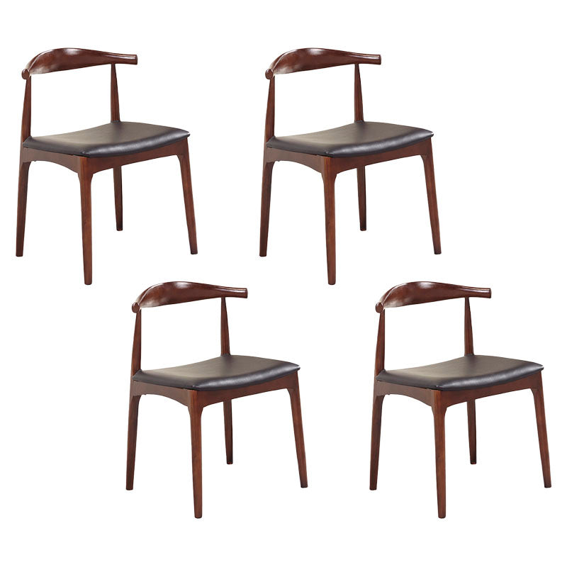 Contemporary Style Chair Dining Armless Side Chair with Wooden Legs Walnut 4 Piece Set Clearhalo ' kitchen&dining_furn' 'Dining Chairs' 'Dining Tables & Seating' 'dining_chair' 'furn' 'furn_dining_chair' 'Furniture' 'furniture_dining_chair' 'Kitchen & Dining Furniture' 'kitchen' 4572741